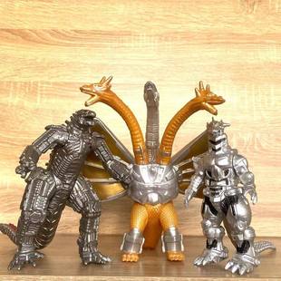 基多拉三头龙新款软胶大号机械哥斯拉钢铁怪兽之王儿童模型玩具曼