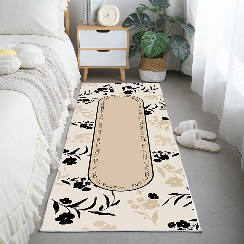 新款田园风防滑防潮隔音床边地毯