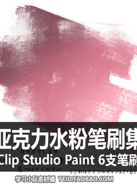 A1 205 CSP笔刷 画笔  亚克力水粉笔刷集 6支 CLIP STUDIO PAINT