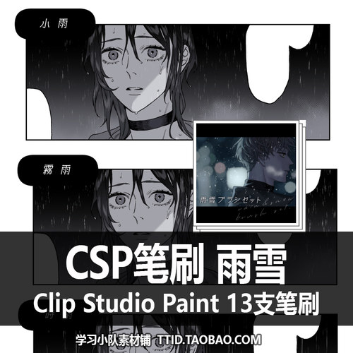A1 328 CSP笔刷 雨雪 13支CLIP STUDIO PAINT