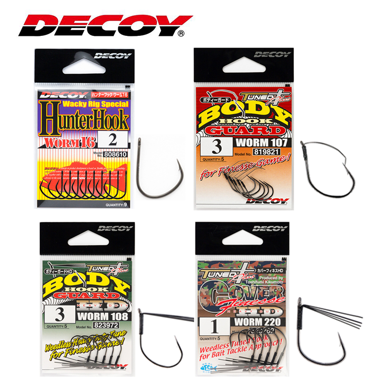 DECOY日本胜一挡草wacky钩倒钓钩worm16/107/108/220黑坑鲈鱼鳜鱼