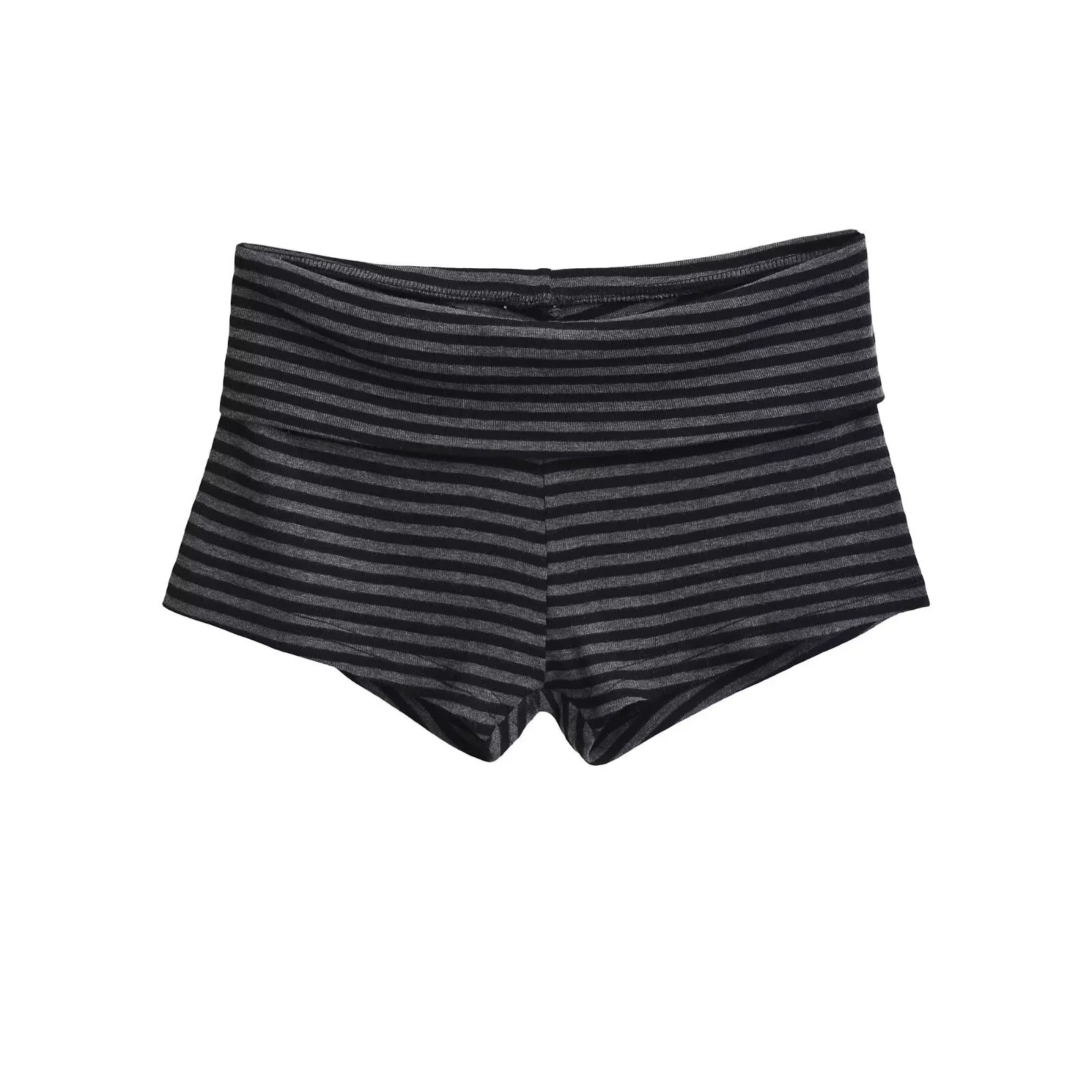 thumbnail for Sicilian Striped High-Elasticity Hot Girl Style Foldable Waist Mini Shorts Hot Pants for Women, Autumn Low-Waist Base Layer Home Pants