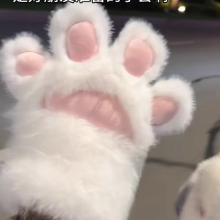 可爱毛绒猫爪手套少女心萌系 拍照道具软萌兽爪玩偶 cosplay