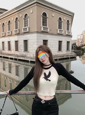 M7SFMK熊猫叉肩羊毛上衣 鞠婧祎同款黑白撞色羊毛衫打底女