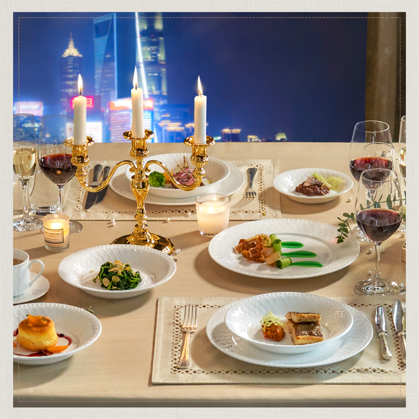 玛戈隆特枫丹白露骨瓷餐具套装