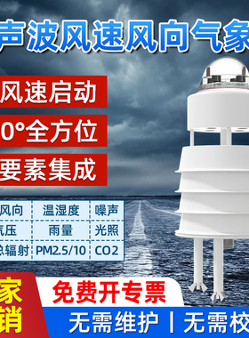 超声波风速风向传感器变送器温湿度PM光照雨量一体式气象站监测仪
