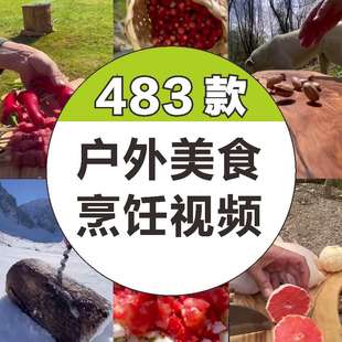 户外野外美食烹饪制作国外森林原始做菜牛排小说推文视频素材竖屏