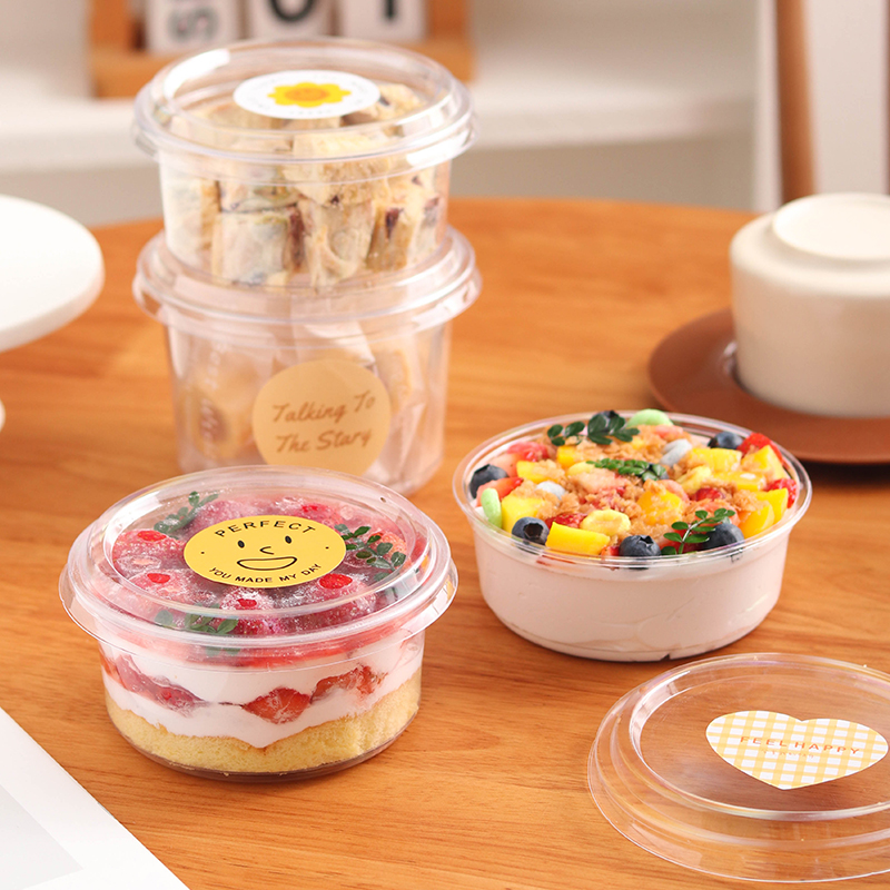 雪花酥饼干包装盒曲奇糖果牛轧糖透明一次性带盖野餐巴斯克蛋糕盒