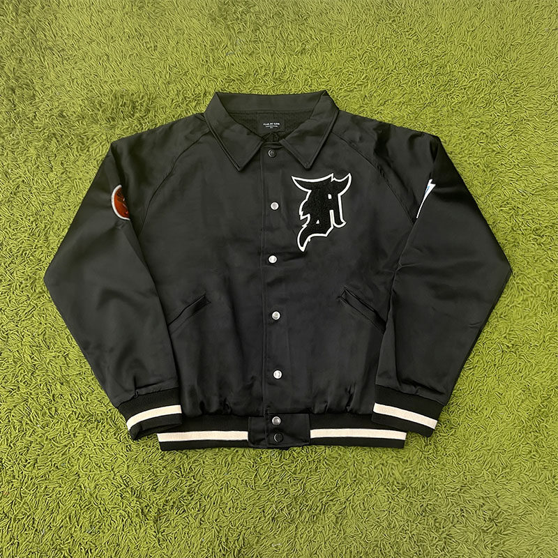 fog fear of god 主线第五季高街徽章刺绣嘻哈棒球服夹克外套男女