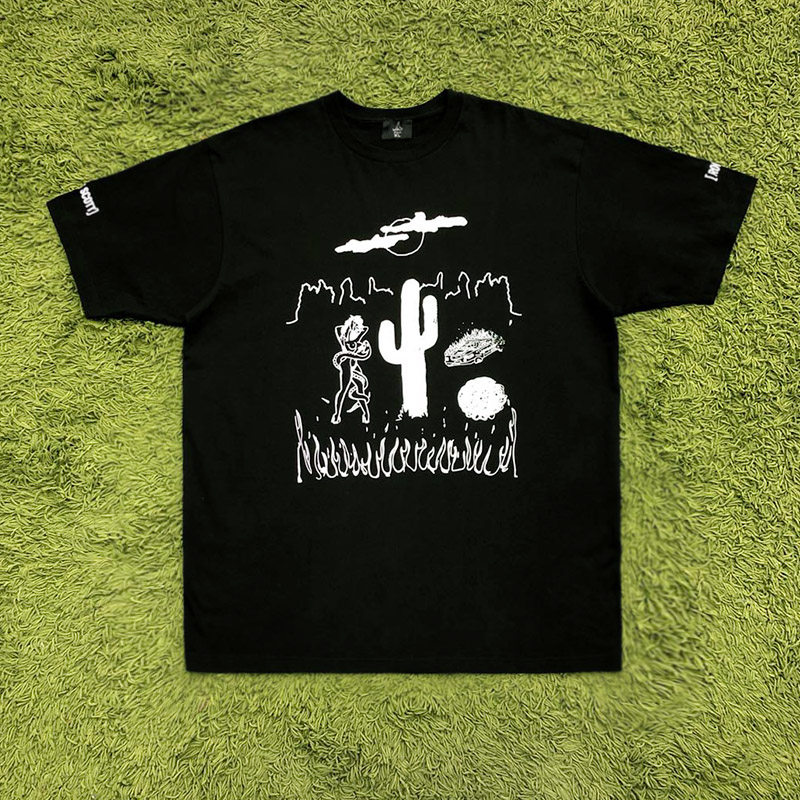 travis scott extremely rare rodeo tour 手繪仙人掌短袖T恤男女在類目 男裝, T恤中 - 來自Buy2taobao.com提供專業的淘寶代購服務