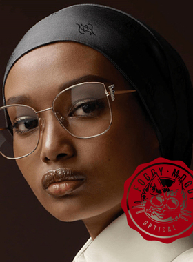 fend!素颜利器小姐姐精致古典粉金色大框架细框平光近视镜架镜框