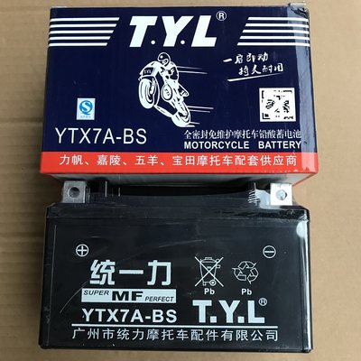 摩托车电瓶12V5免维护太子125踏板车YT7通用小公主YT5L12N9蓄电池