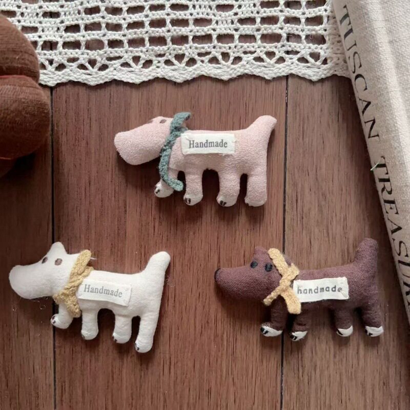 韩国新款INS风可爱甜美卡通小狗发饰配件玩偶胸针diy挂件服饰辅料