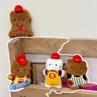 秋冬黑皮KT胸针卡通毛绒公仔kt猫咪饰品配饰挂件头饰衣服装饰辅料