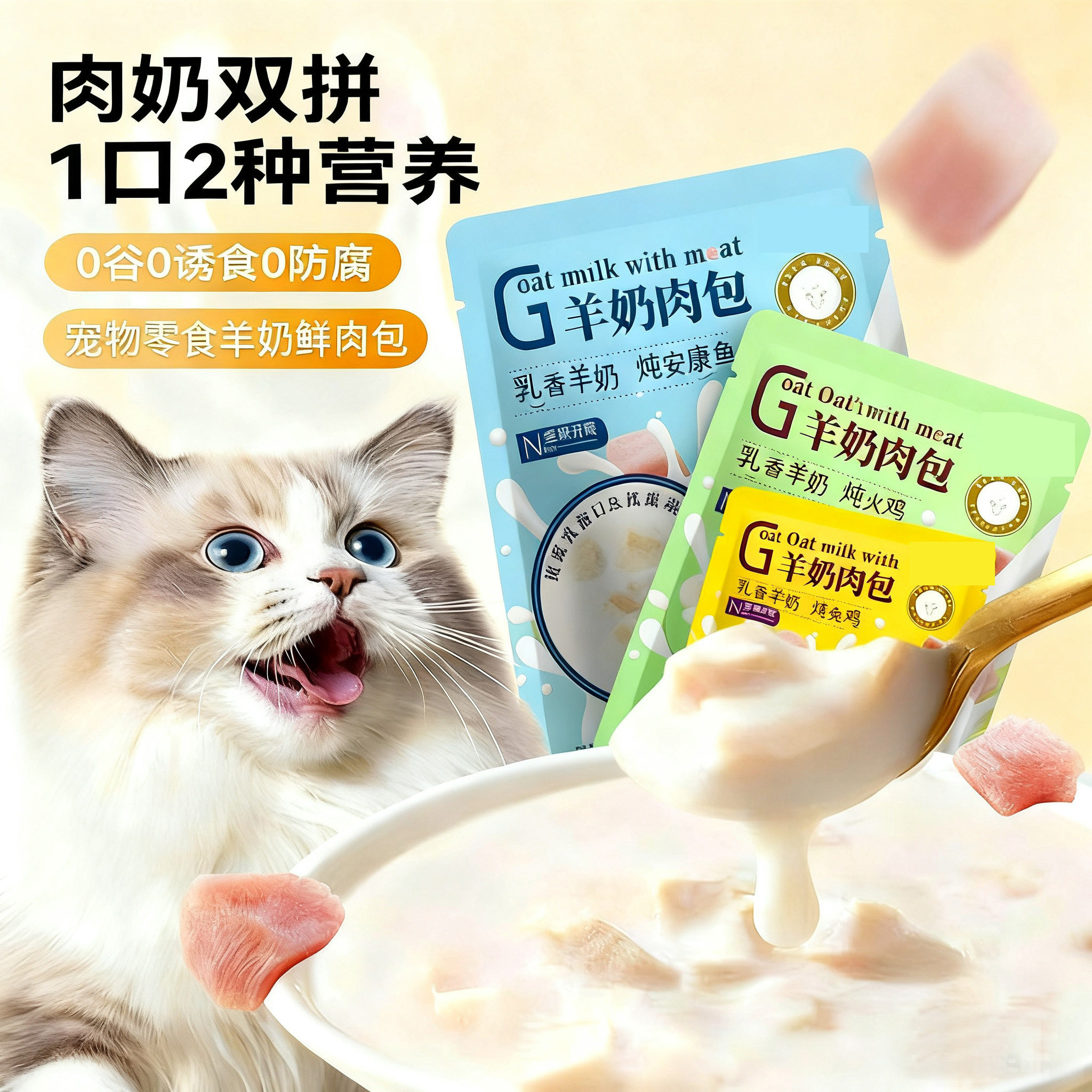 猫咪羊奶肉包补充营养补水增肥成幼猫狗狗湿粮宠物营养品猫咪零食,宠物/宠物食品及用品,猫条,淘宝优惠券,粉丝福利购,淘宝优惠卷