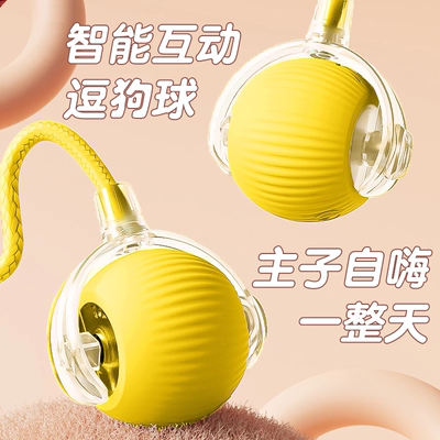 狗狗玩具自动遛狗球耐咬自嗨解闷宠物电动智能逗狗神器小狗跳跳球