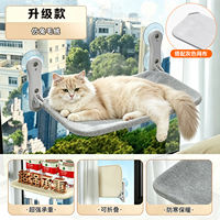 Cat hammock, cat window suction cup, cat bed, warm, breathable and cool all year round, window sill hanging cat bed for sunbathing thumbnail 5