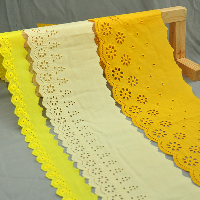 包邮 黄色刺绣棉布花边辅料diy手工领口袖口下摆裙边床品窗帘蕾丝,居家布艺,花边,淘宝优惠券,粉丝福利购,淘宝优惠卷