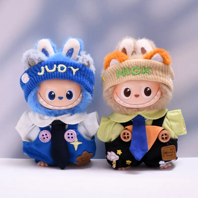 仅衣服】四代搪胶挂 LABUBU4.0迷你拉布布娃衣服星星背带裤着替