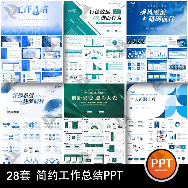 高级感简约商务风年终年中季度工作总结述职汇报动态通用ppt模板