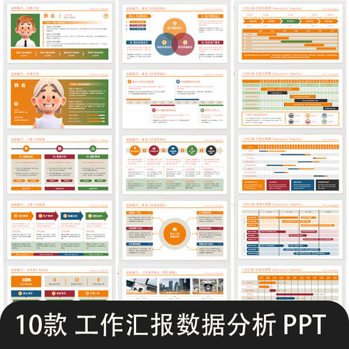 高级感信息可视化图表数据分析逻辑图文排版工作述职汇报PPT模板
