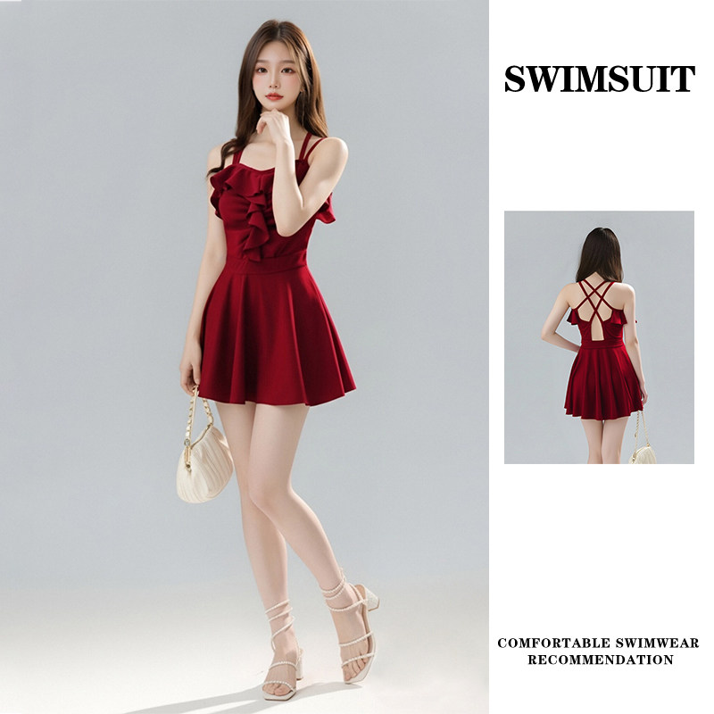 【特价清仓】连体泳衣女裙式纯色保守遮肚显瘦性感度假泡温泉泳装,运动/瑜伽/健身/球迷用品,连体泳衣,淘宝优惠券,粉丝福利购,淘宝优惠卷