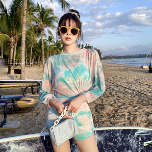 分体泳装 爆款 夏季 运动时尚 防晒 百雅泳衣女款 温泉度假长袖 2025新款