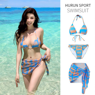 沙滩泳装 泳衣女比基尼性感分体三件套纯欲风爆款 ins性感辣妹新款