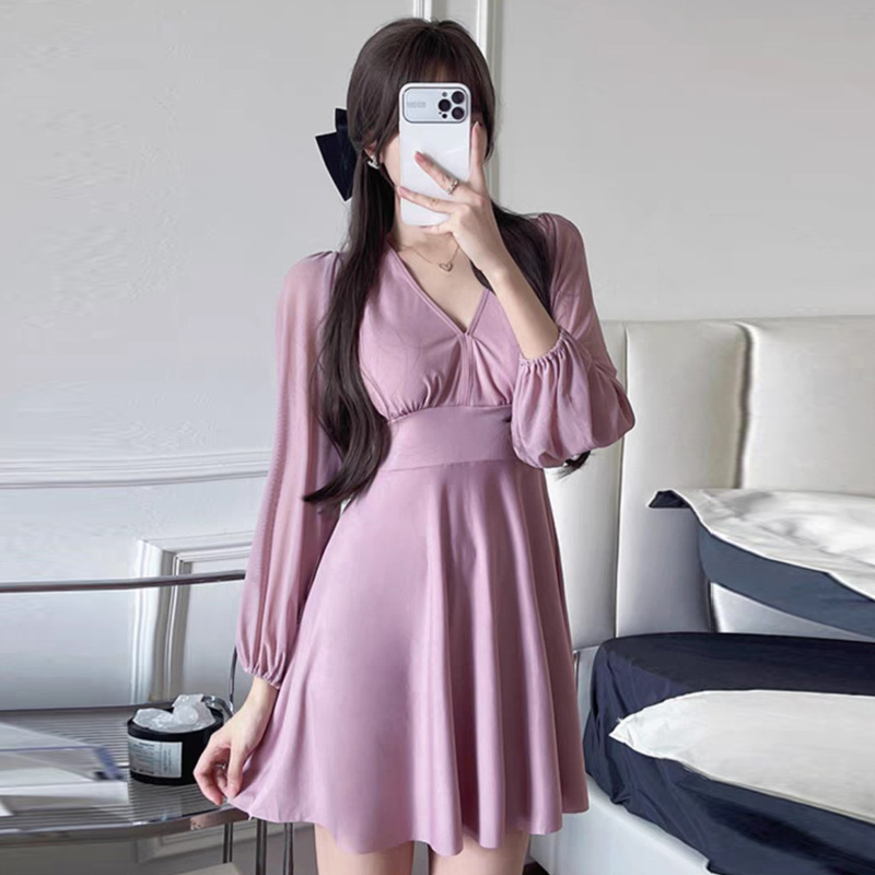 百雅女分体泳装大码宽松遮肉显瘦