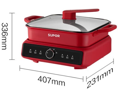 苏泊尔电火锅电锅火锅电煮锅多功能分体式 H3030FK851Y  6L鸳鸯款