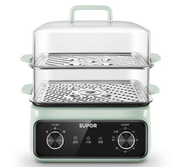 苏泊尔ZN26FK837电蒸锅电煮锅电火锅蒸煮可拆洗电热锅双层蒸笼12L