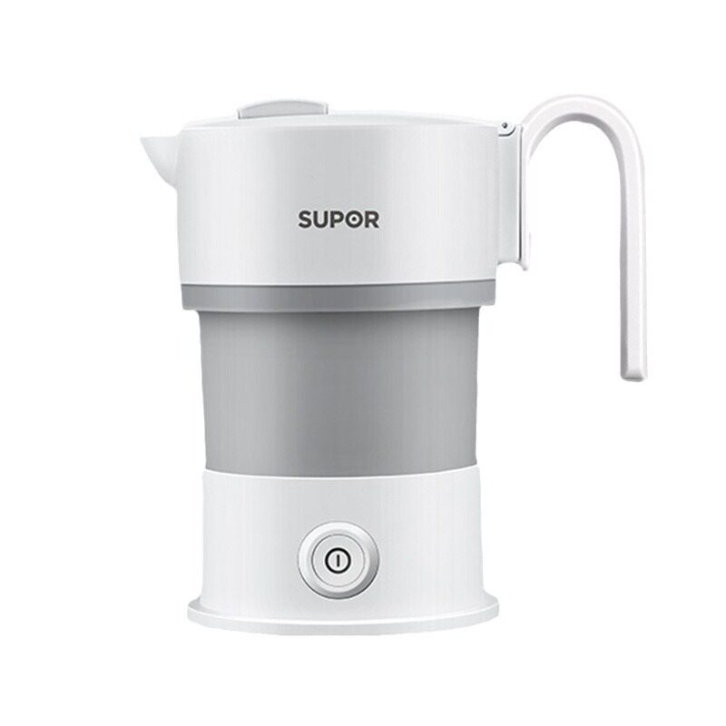 苏泊尔电热水壶0.6L 便携式食品级硅胶折叠旅行烧水壶SW-06J007