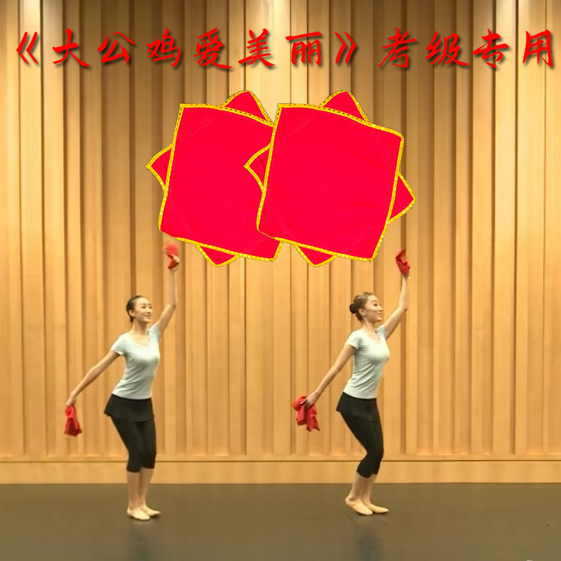 舞蹈考级专用手绢花四级大公鸡爱美丽秧歌跳舞舞蹈扇考级专用道具