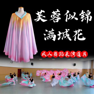 芙蓉似锦满城花披毡舞蹈道具古典舞表演演出专用彝族大摆裙中国风