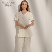 罗丝美春夏新款 长裤 10066 Rosemaid 棉 莫代尔V领短袖 衣裤 套