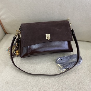 麂皮2025新款 百搭腋下包单肩斜挎包小方包磨砂皮包2918 女包时尚