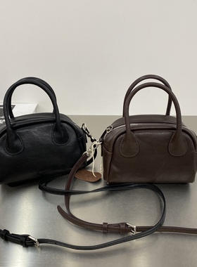 真皮新款保龄球包女包时尚简约斜挎包单肩包气质牛皮枕头包60718