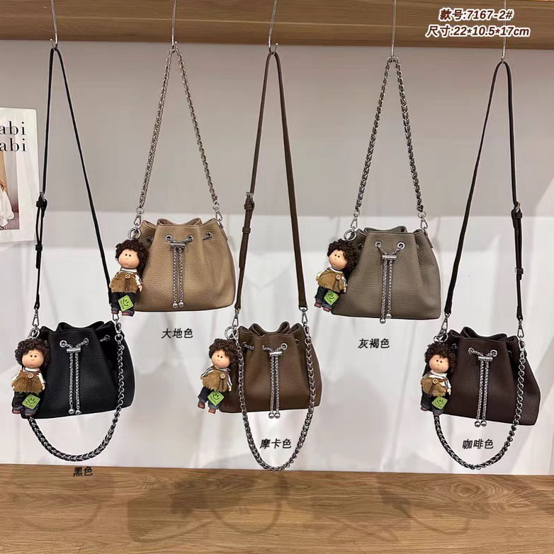 荔枝纹2026早秋新款女包时尚百搭单肩包腋下包小方包斜挎包7167-2
