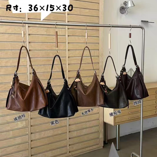 秋冬新款女包时尚百搭单肩包大包手提包腋下包水桶包托特包2687