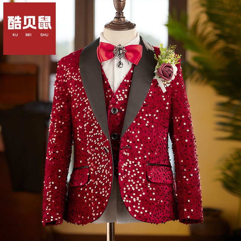 新年儿童节男童亮片西服套装钢琴考级英伦舞台演出服主持人礼服潮,童装/婴儿装/亲子装,西服/小西装,淘宝优惠券,粉丝福利购,淘宝优惠卷