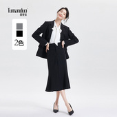图曼朵黑色职业西服套装 套裙 鱼尾西装 女春季 高级感通勤轻职场正装