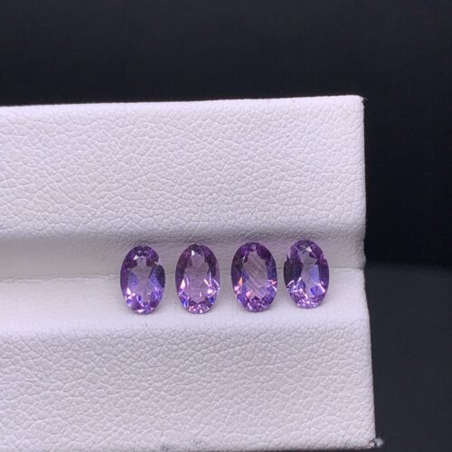 天然高品质紫水晶椭圆4x6mm裸石 可镶嵌18k金 银戒指吊坠耳坠等