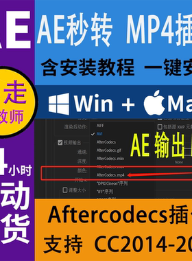 aftercodecs插件渲染mp4H.264视频渲染导出插件 AE输出mp4格式