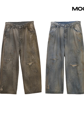 现货 ANCELLM 04 AGING01 破洞牛仔裤 25FW