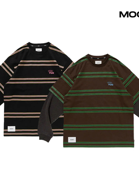 现货 WTAPS SLDR 02 / LS / COTTON 假两件条纹长袖T恤 25FW