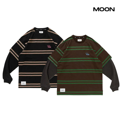 WTAPSSLDR02假两件条纹长袖T恤