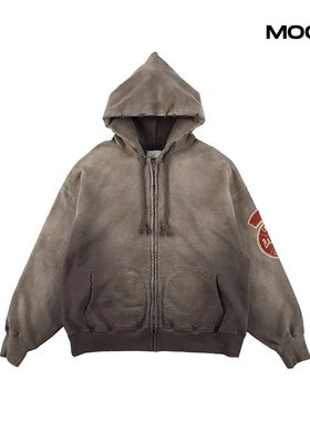 现货 BOWWOW BASEBALL CHAMPION ZIP HOODIE棒球水洗做旧帽衫25FW