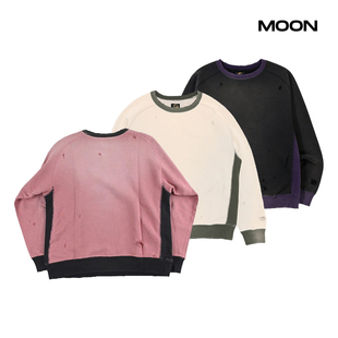 Sweat Tone Neck Shirt破坏水洗做旧卫衣24FW Crew 现货Needles