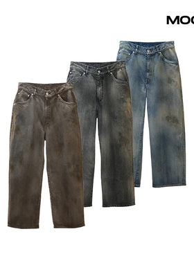 现货 ANCELLM #01 AGING01 宽松做旧牛仔裤 25FW