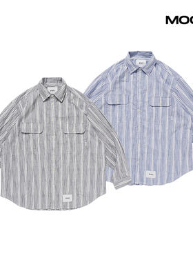 现货 WTAPS WCPO 02 / LS / CTPL. DOBBY. 竖条纹长袖衬衫 25SS